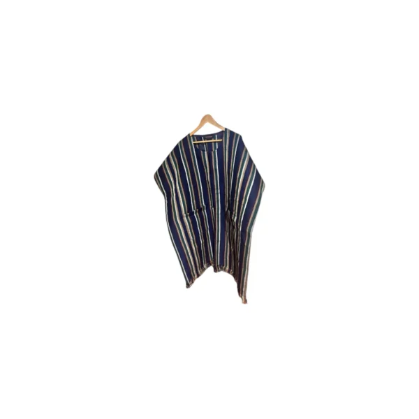 Hand Woven Striped Poncho Dress - Image 6