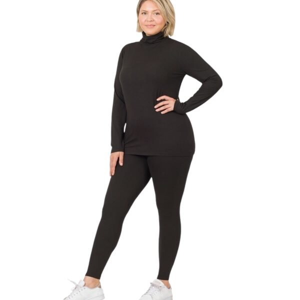 Mock Neck Top & Leggings 2 Pc Set - Image 3