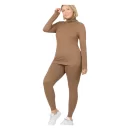 Plus Size Microfiber Mock Neck Top & Leggings Set