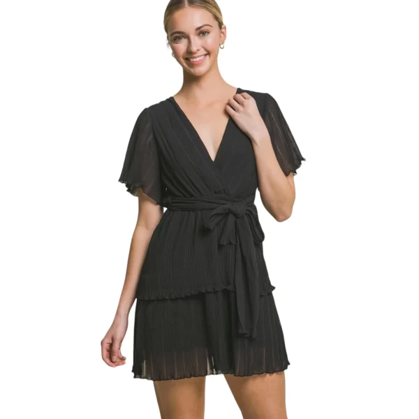 Short Sleeve Ruffle Dress