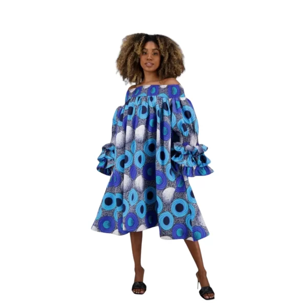 Smoked Off The Shoulder Midi Dress