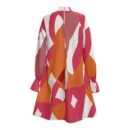 Fall Printed Contrast Long Sleeve Dress