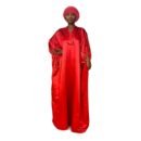 Kayla Collection Tie Neck Kaftan Dress With Headpiece