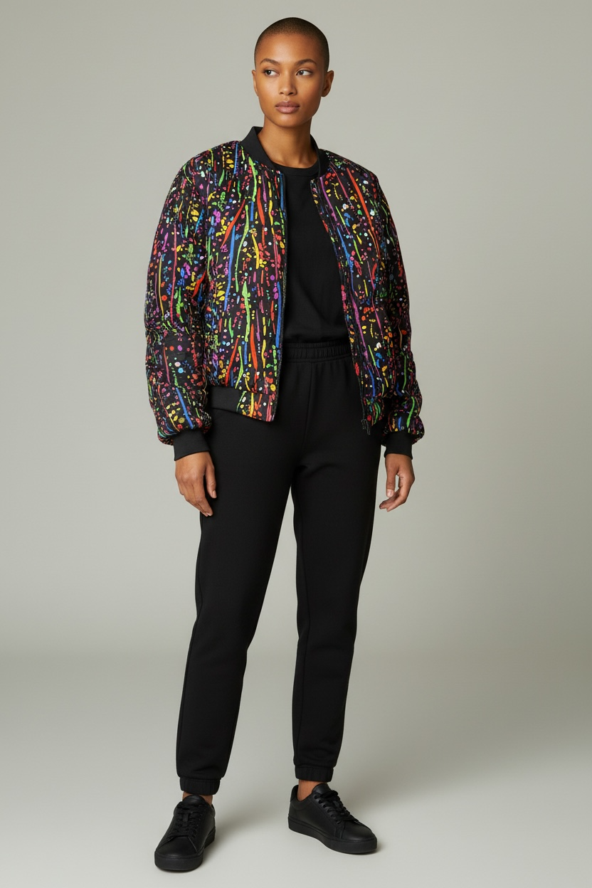 Female Double Lined Ankara Bomber Jacket - Image 9