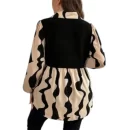 Plus Size Color Block Blouse