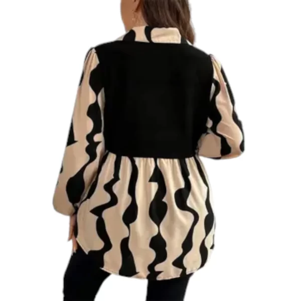 Plus Size Color Block Blouse - Image 4
