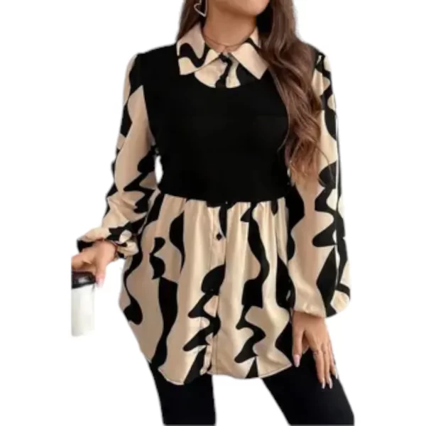 Plus Size Color Block Blouse - Image 6
