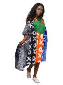 Colorful Patterned Short Adire Bubu Dress