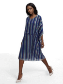 Hand Woven Striped Poncho Dress