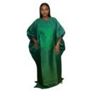 Embroidered Maxi Dress/Boubou With Elastic Band Sleeves And Inner Belt