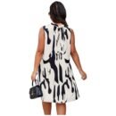 Random Print Sleeveless Back Knot Dress
