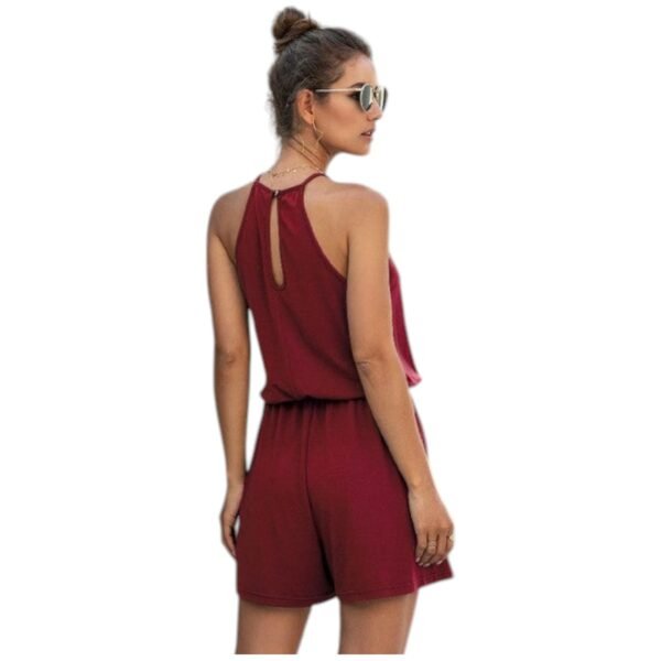 Halter Lace Sleeveless Patchwork Romper For Women - Image 5