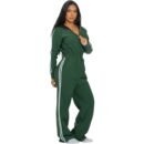 Women’s Luxe Stripe Jumpsuit – Zip-Up Hooded One-Piece