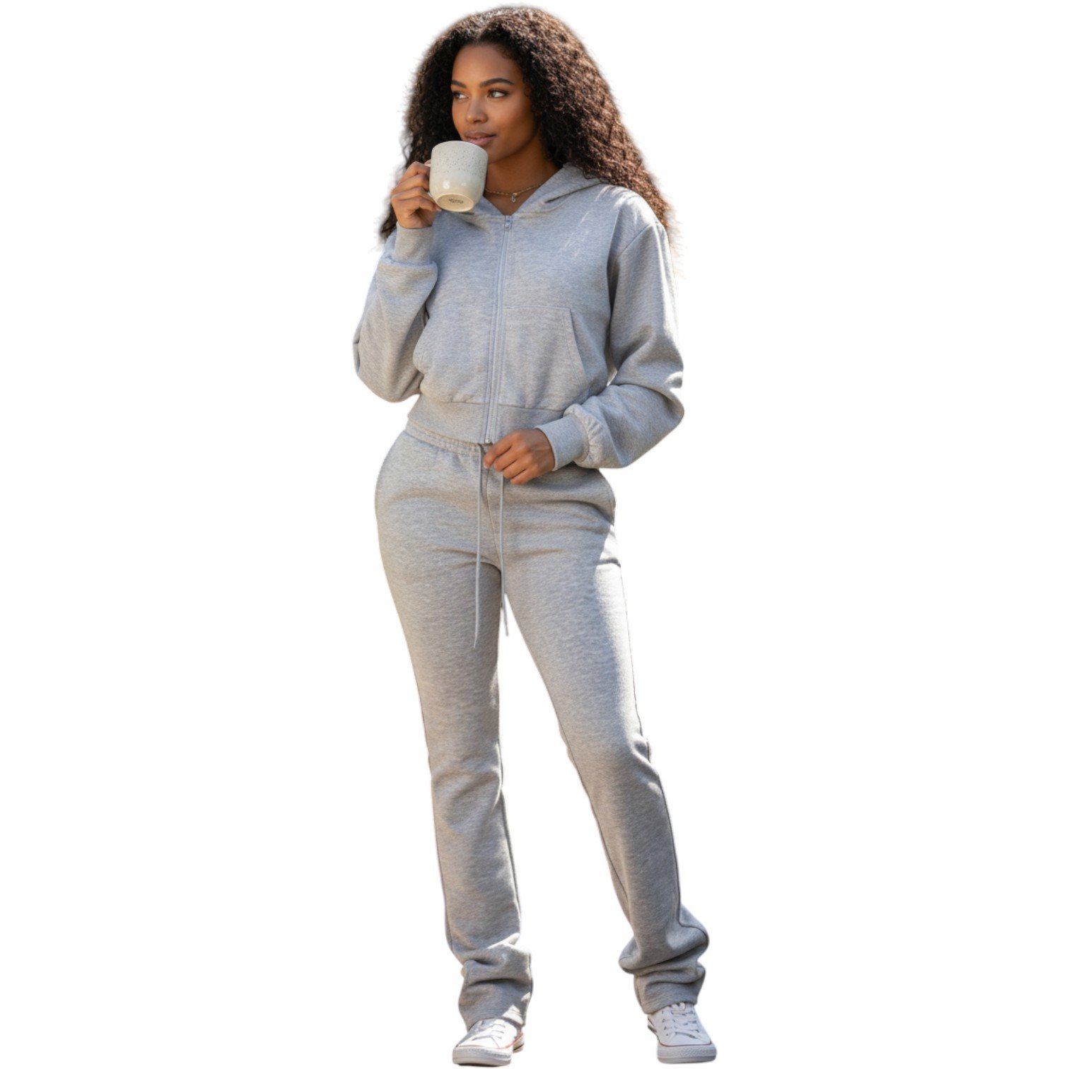 Women’s Premium Zip-Up Hoodie & Jogger Set – Cozy Lounge Tracksuit - Image 6