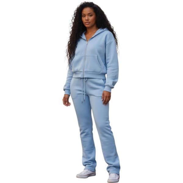 Women’s Premium Zip-Up Hoodie & Jogger Set – Cozy Lounge Tracksuit